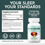 Maxi Health Mel-O-Chew uso nocturno: tableta masticable antes de dormir.