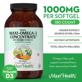 Cápsulas Maxi Health Omega 3 en blíster para apoyo diario