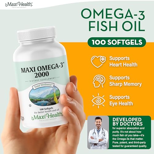 Cápsulas Maxi Health Omega-3 sin sabor para toma cómoda y sin regusto