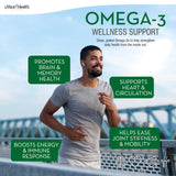 Envase Maxi Health Omega-3 y empaque para uso diario