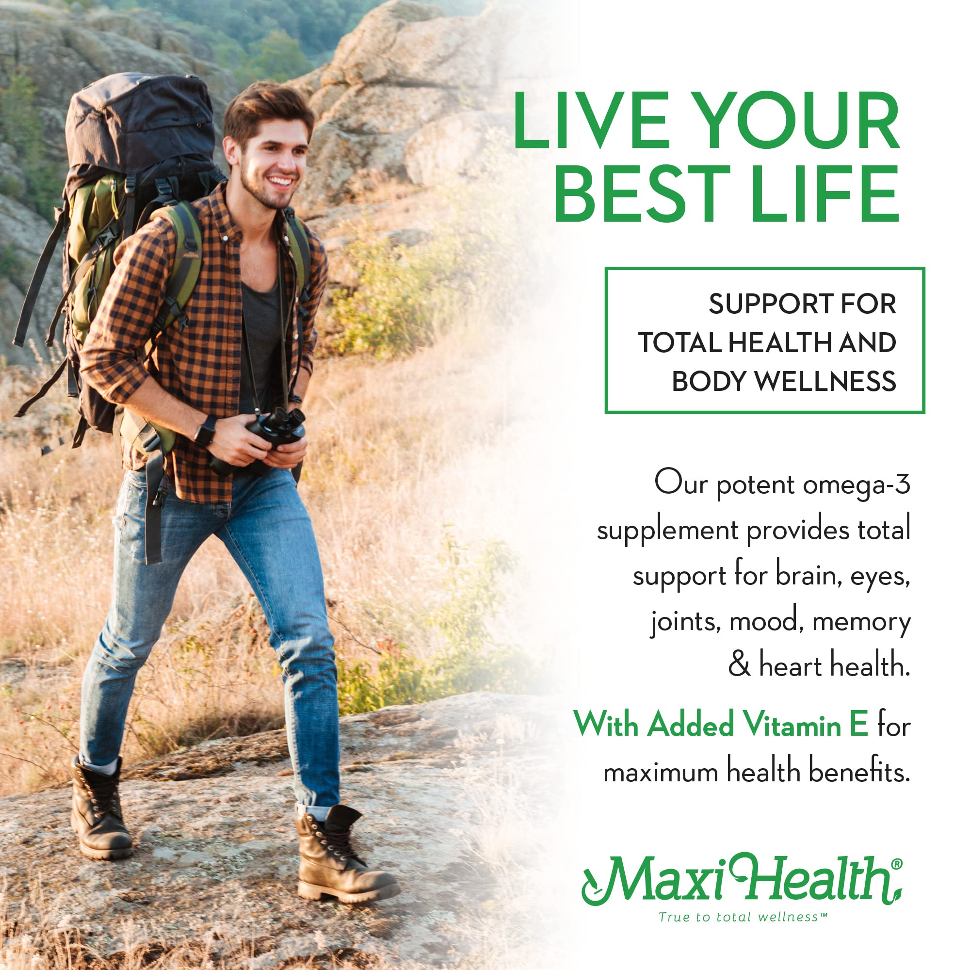 Cápsulas Maxi Health con Vitamina D3 2000 UI para fortalecimiento óseo