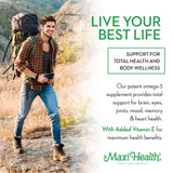 Cápsulas Maxi Health con Vitamina D3 2000 UI para fortalecimiento óseo
