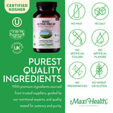 Maxi Health Probiotics certificado Kosher para consumo seguro.