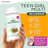 Maxi Health vitaminas adolescents etiquetas detalladas muestran nutrientes clave