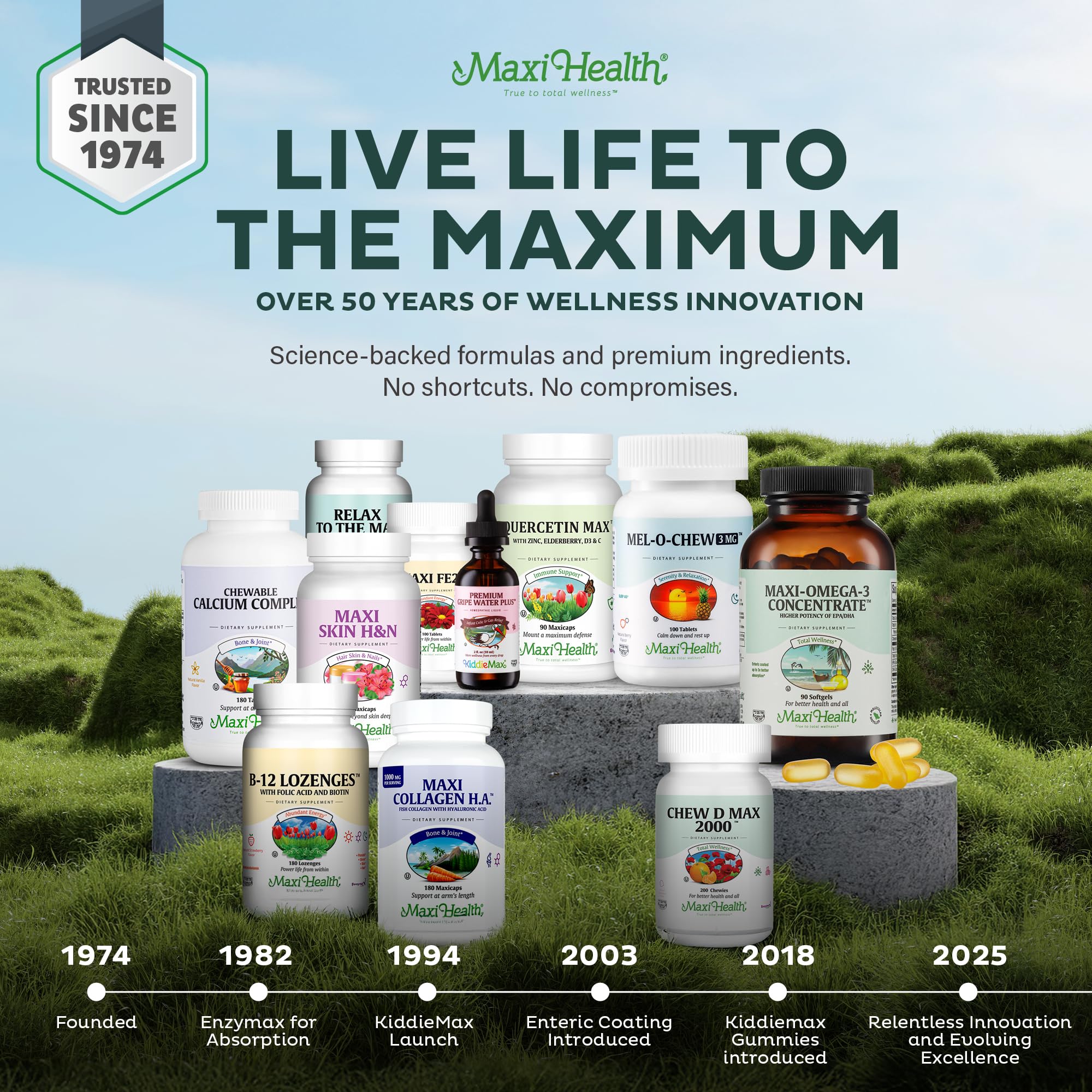 Maxi Health vitaminas adolescentes, envase abierto con 120 cápsulas listas
