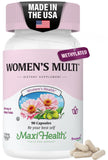 Maxi Health multivitamínico femenino, botella frontal, apoyo a la energía diaria