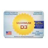 Maximum D3: botella con dosis semanal para la salud ósea