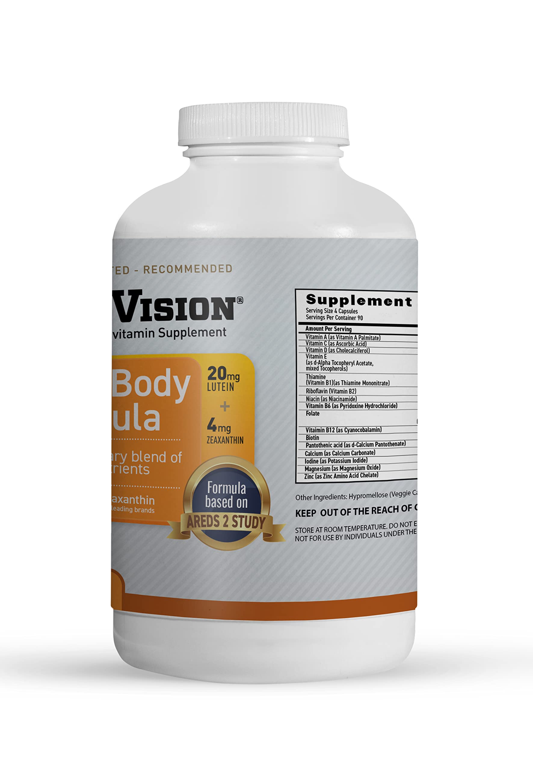 MaxiVision AREDS 2: envase de 360 cápsulas para suministro prolongado.