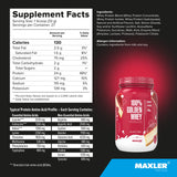 Maxler 100% Golden Whey, post-entrenamiento para recuperación rápida.