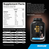 Maxler proteína de suero dorada ideal como bebida postentrenamiento para recuperación.