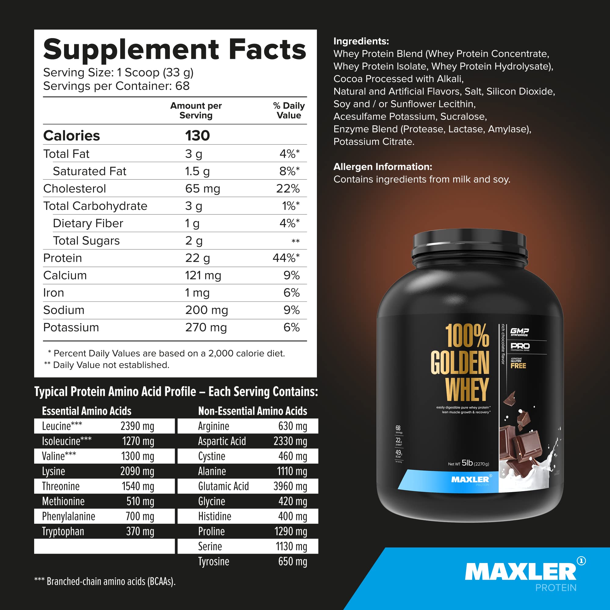 Variedad de sabores de Maxler 100% Golden Whey para escoger.