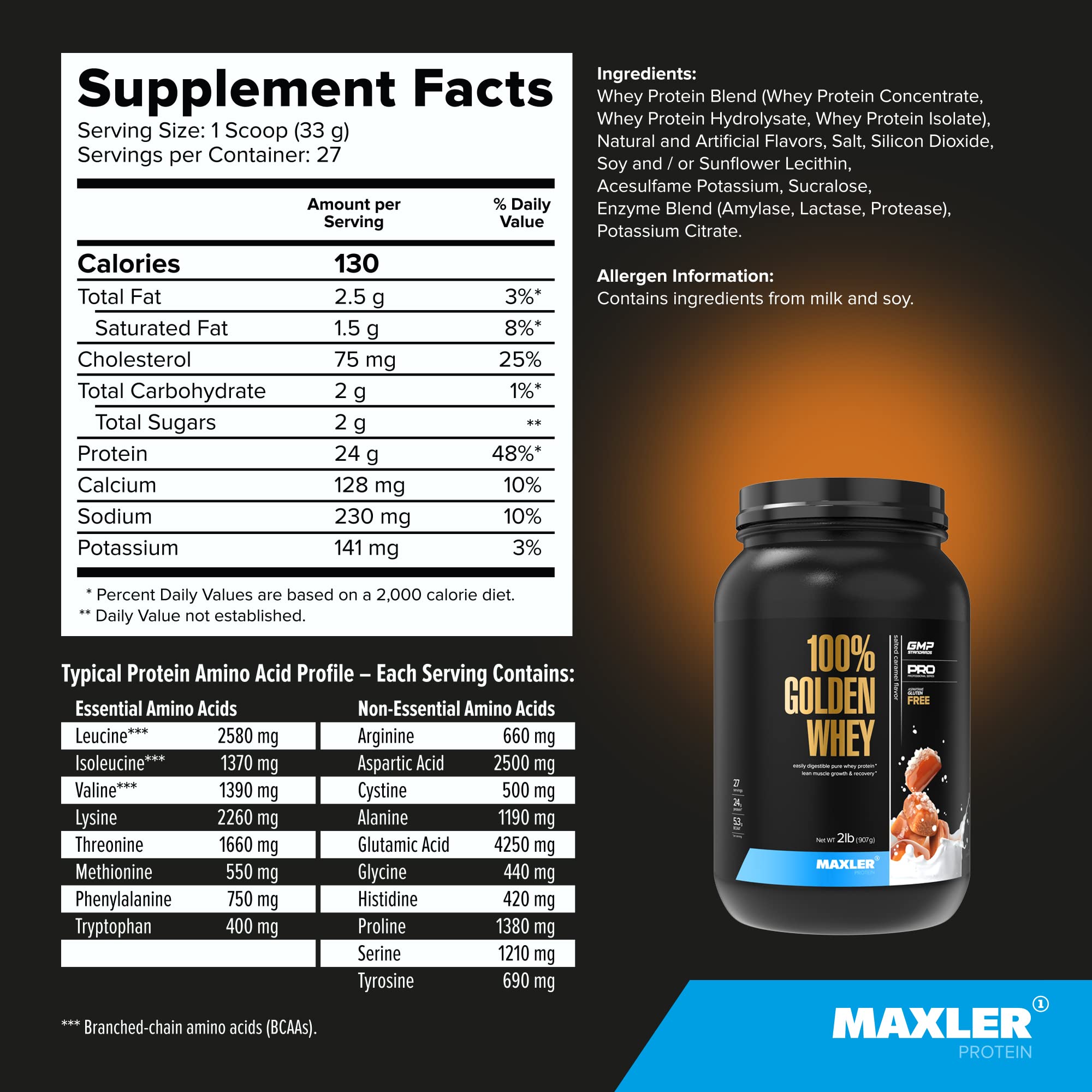 Vaso con mezcla de Maxler Golden Whey, textura cremosa en cada sorbo.