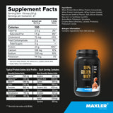 Vaso con mezcla de Maxler Golden Whey, textura cremosa en cada sorbo.