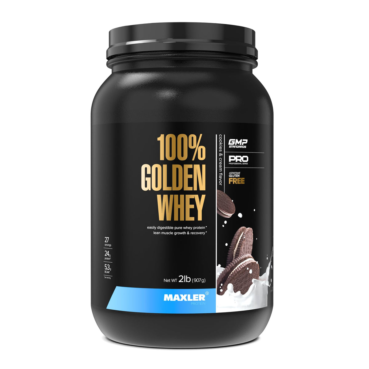Maxler 100% Proteína de Suero Dorada en bote: proteína de alta concentración para entrenar