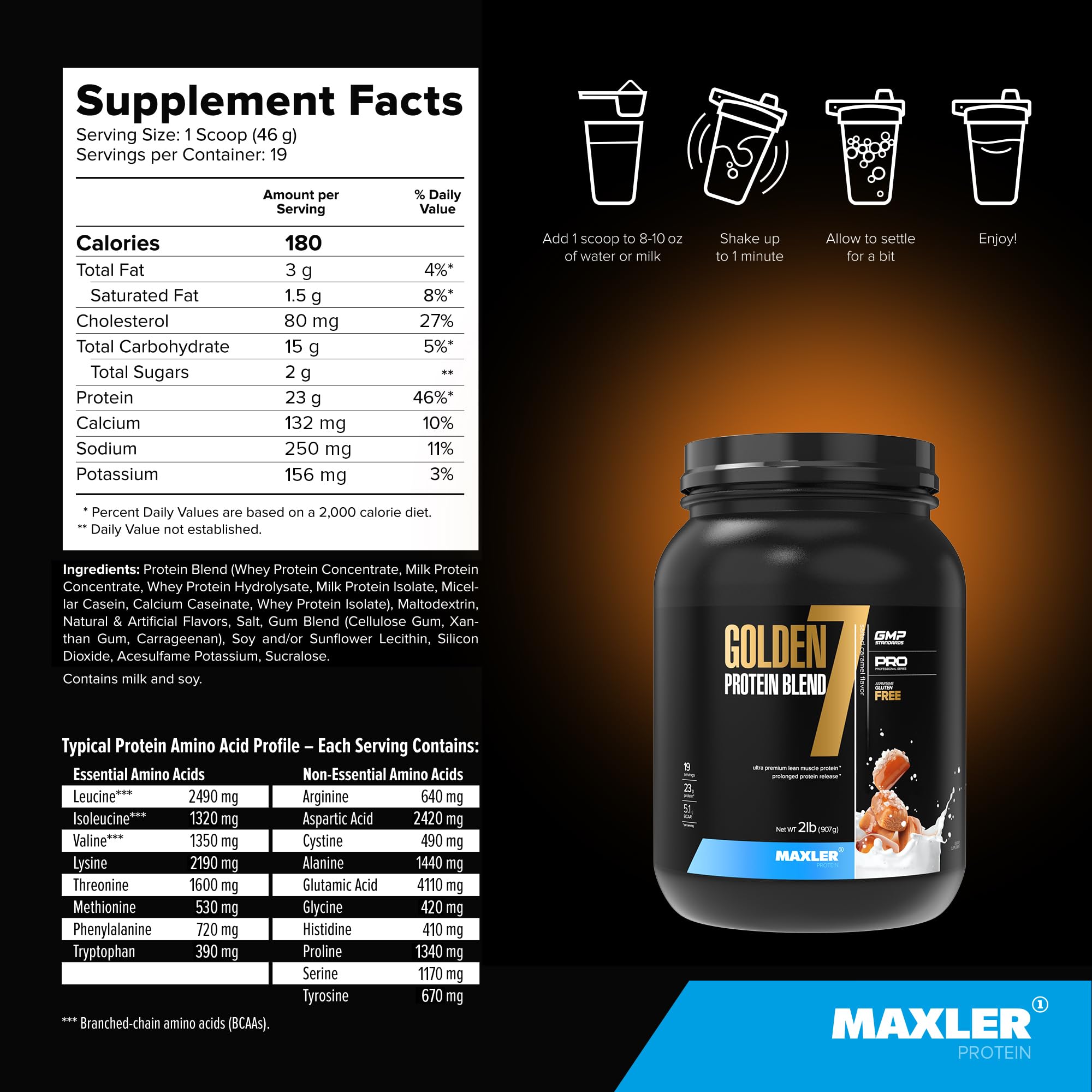 Desayuno rápido con Maxler Golden 7, proteína de liberación prolongada