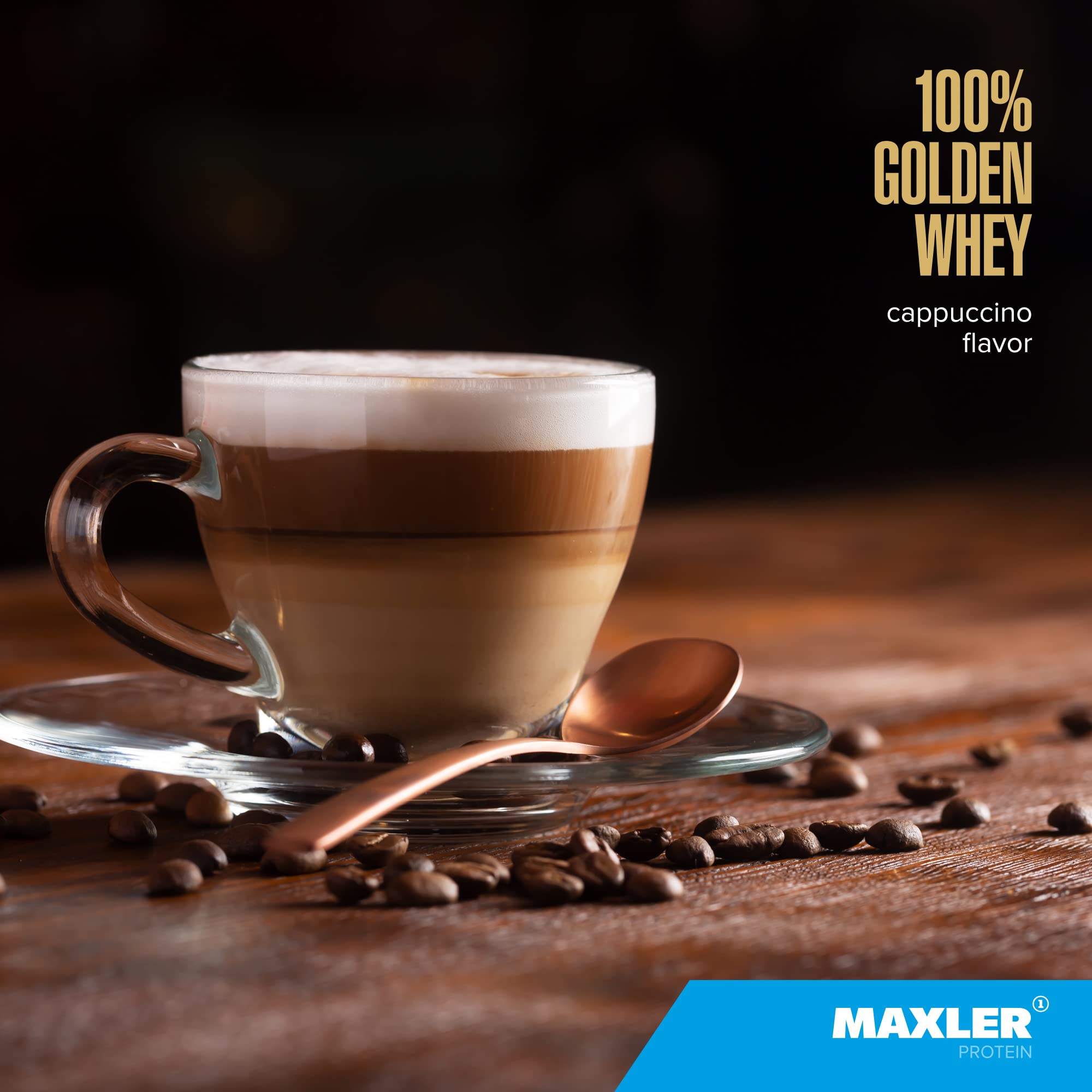 Mezcla rápida Maxler Golden Whey cappuccino para desayuno nutritivo