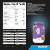 Maxler 100% Golden Whey, más de diez sabores disponibles.