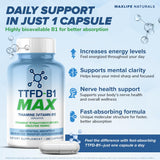 MAXLIFE NATURALS TTFD cápsulas, etiqueta frontal para rendimiento mental