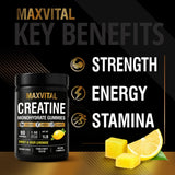 MAXVITAL Creatine Monohidrato gomitas para recuperación muscular tras entreno.