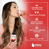 Gotas de Ashwagandha Maxx Herb para absorción rápida.