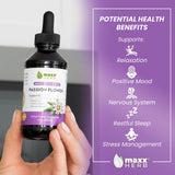 Maxx Herb extracto flor de pasión, etiqueta legible para uso seguro