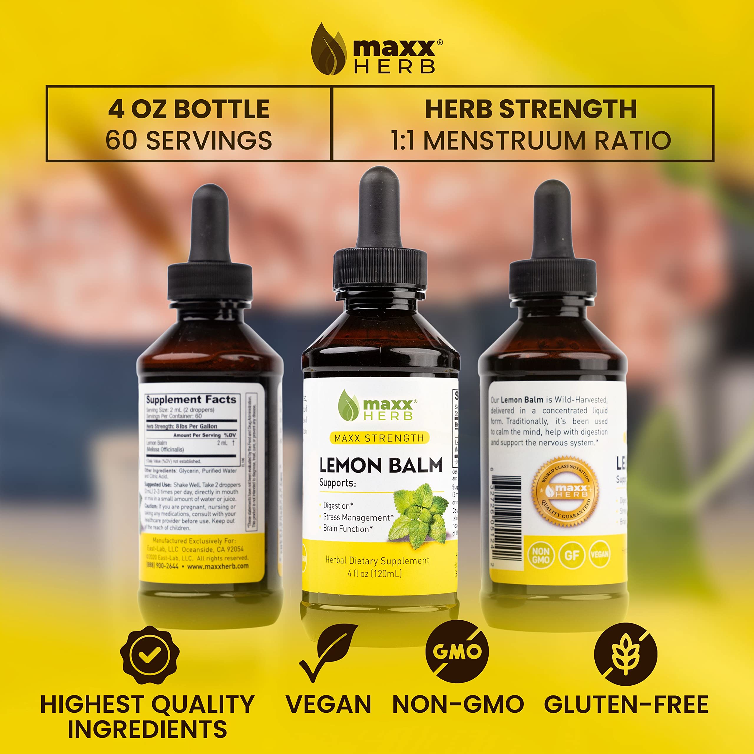 Maxx Herb Melisa sin alcohol, opción limpia para uso diario.