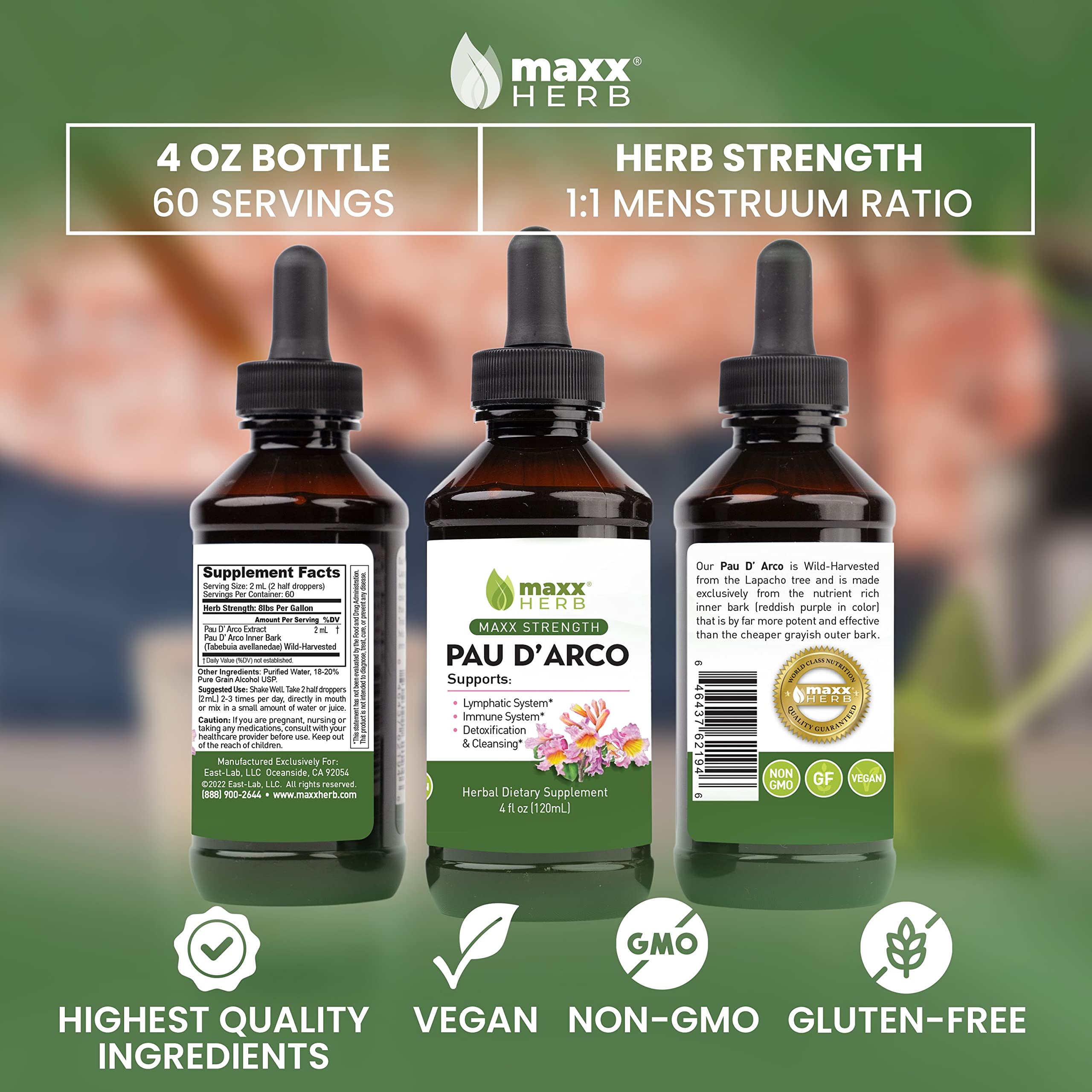 Tapa y sello de seguridad de la tintura Maxx Herb.