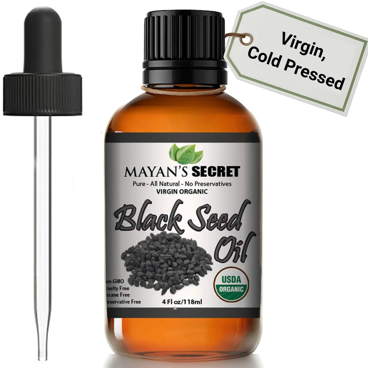 Mayan's Secret aceite de comino negro en botella, ideal para piel y cabello
