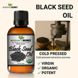 Mayan's Secret etiqueta en frasco, aceite orgánico certificado
