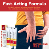 Ingredientes clave de Mayinglong: calamina y boratos para calmar irritaciones.