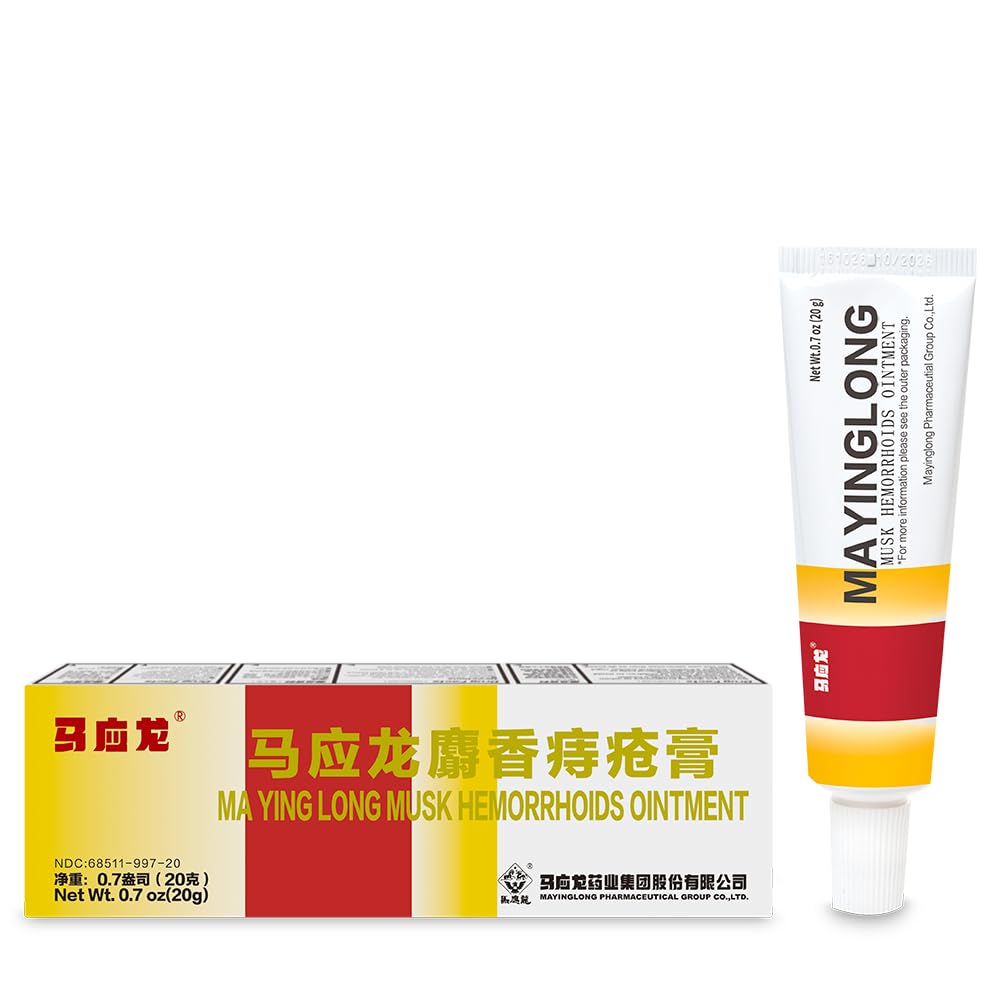 Mayinglong ungüento hemorroides en tubo de 20 g para alivio cómodo.