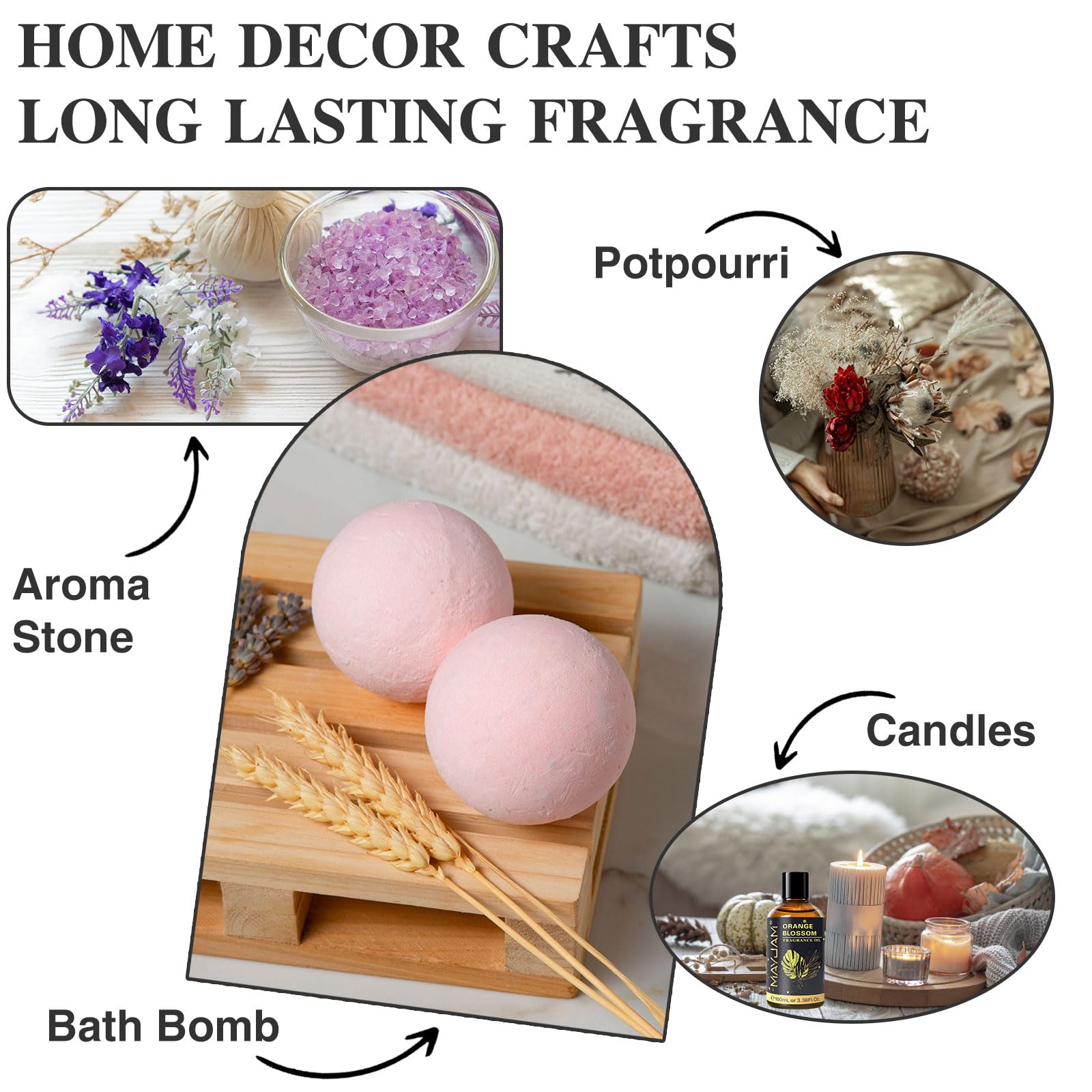 MAYJAM aroma para bombas de baño con notas florales.