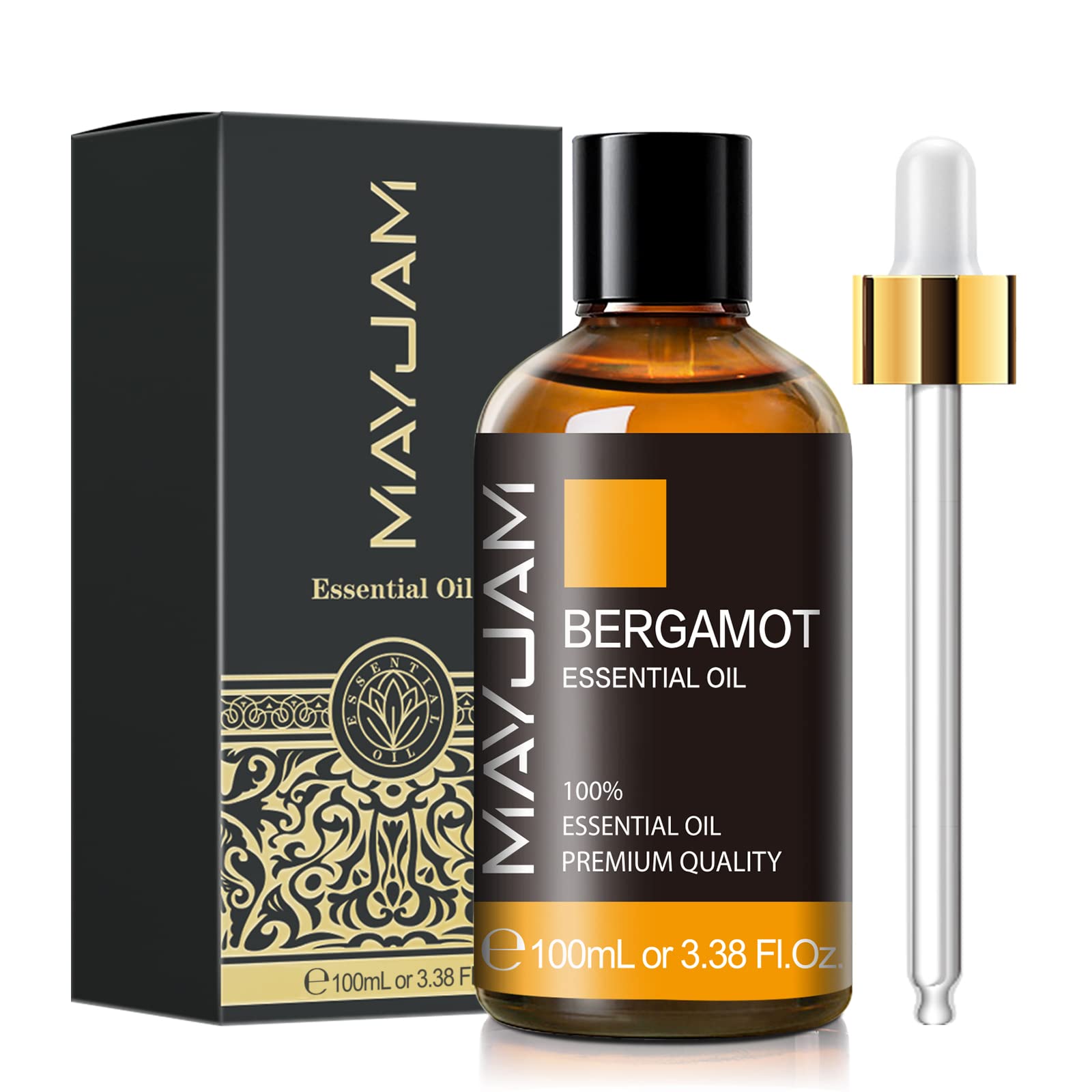 MAYJAM Bergamota, botella ámbar con gotero para aroma prolongado en el hogar