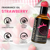 MAYJAM fragancia fresa, gotero-cristal facilita medir cantidades para difusores.