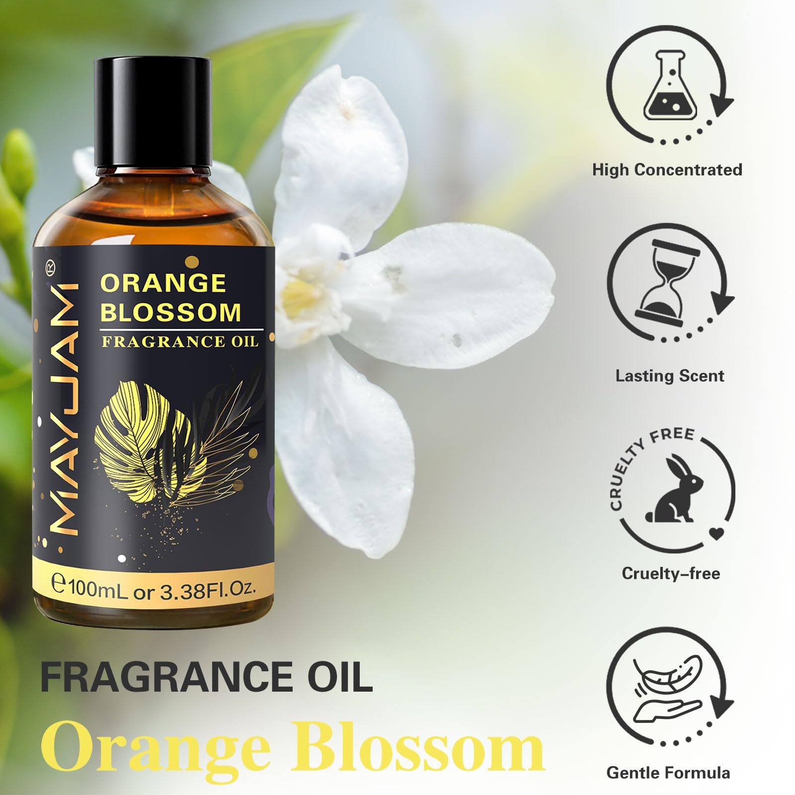 MAYJAM frasco-ambar con cuentagotas de cristal para medir fragancia.