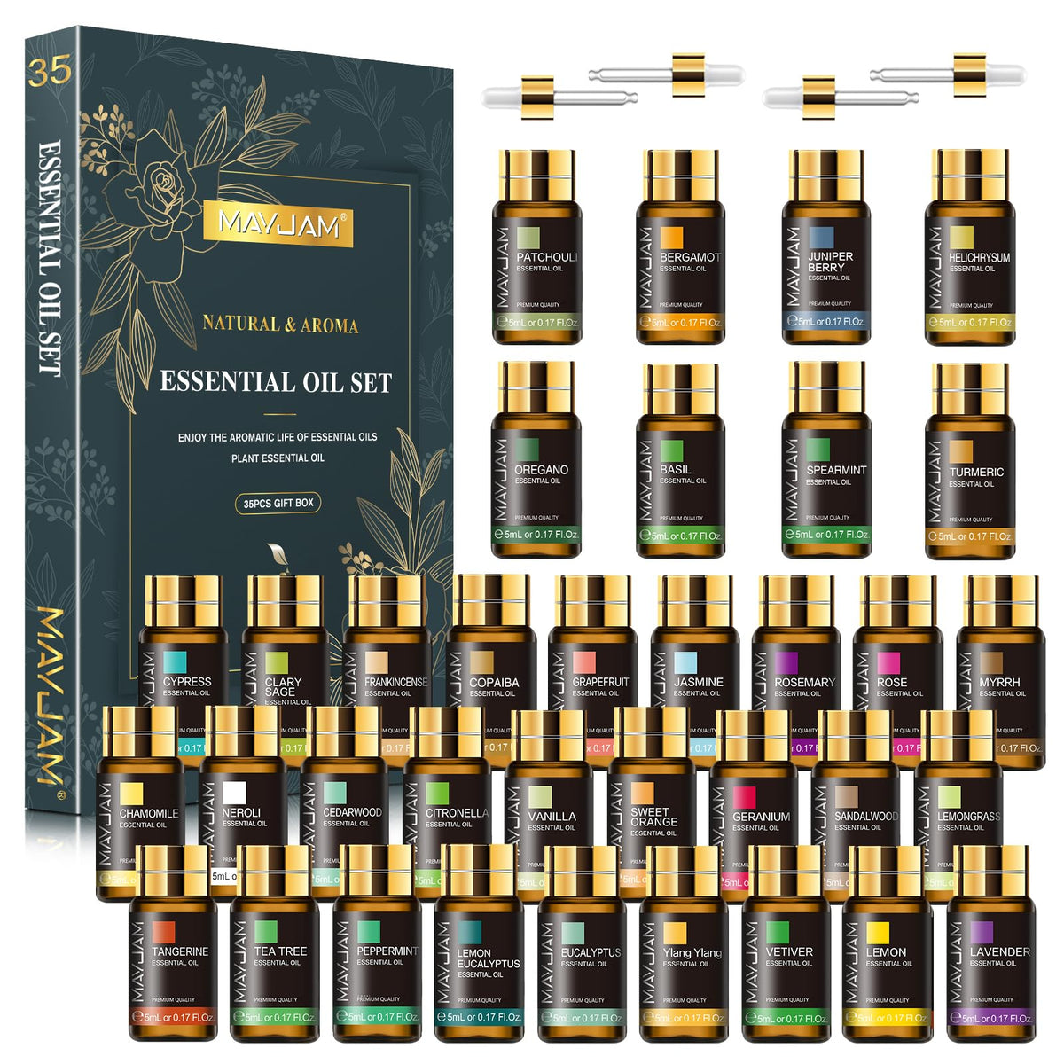 MAYJAM set de aceites esenciales para difusor con aromas duraderos.