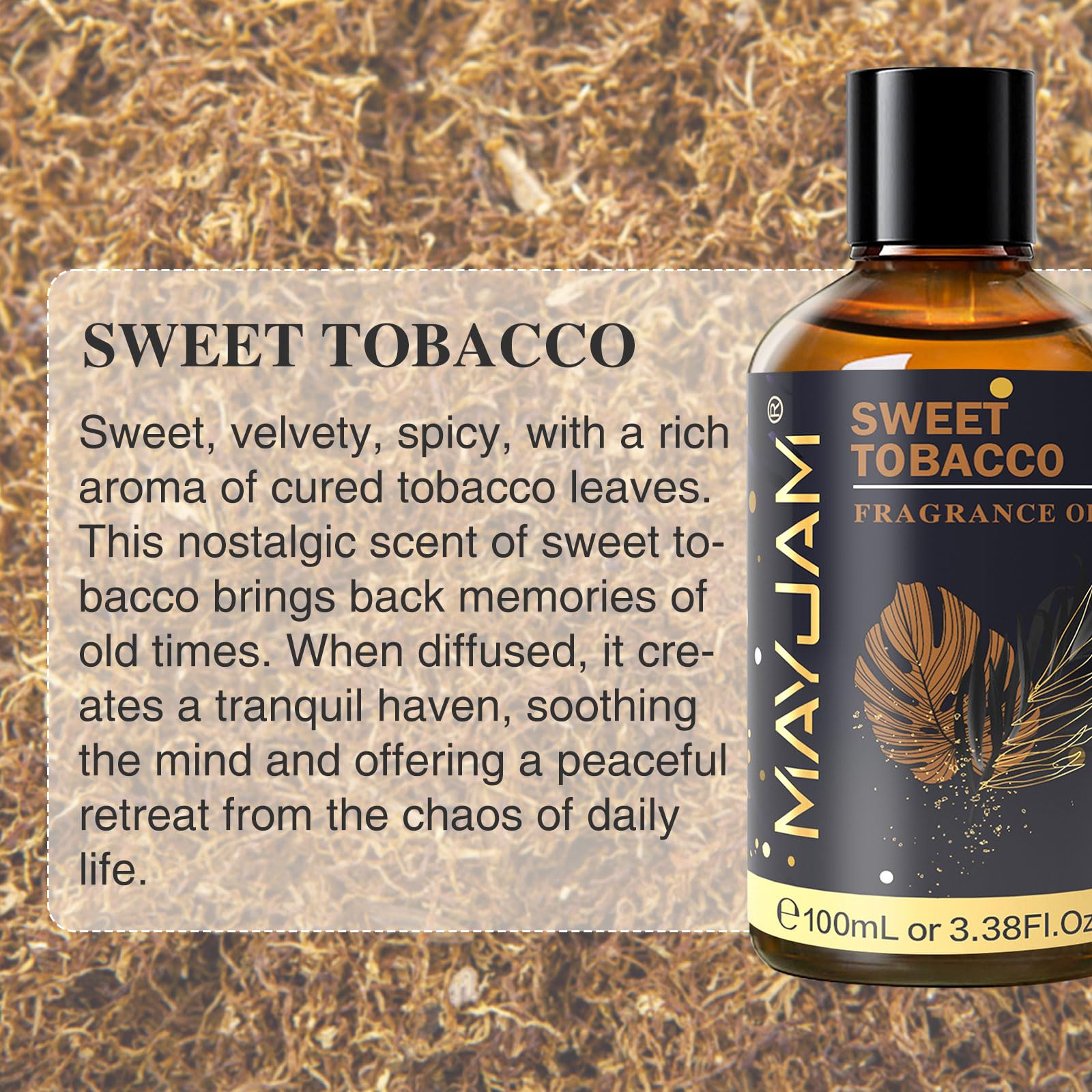 MAYJAM tabaco dulce, difusor para perfumar ambientes con aroma envolvente.
