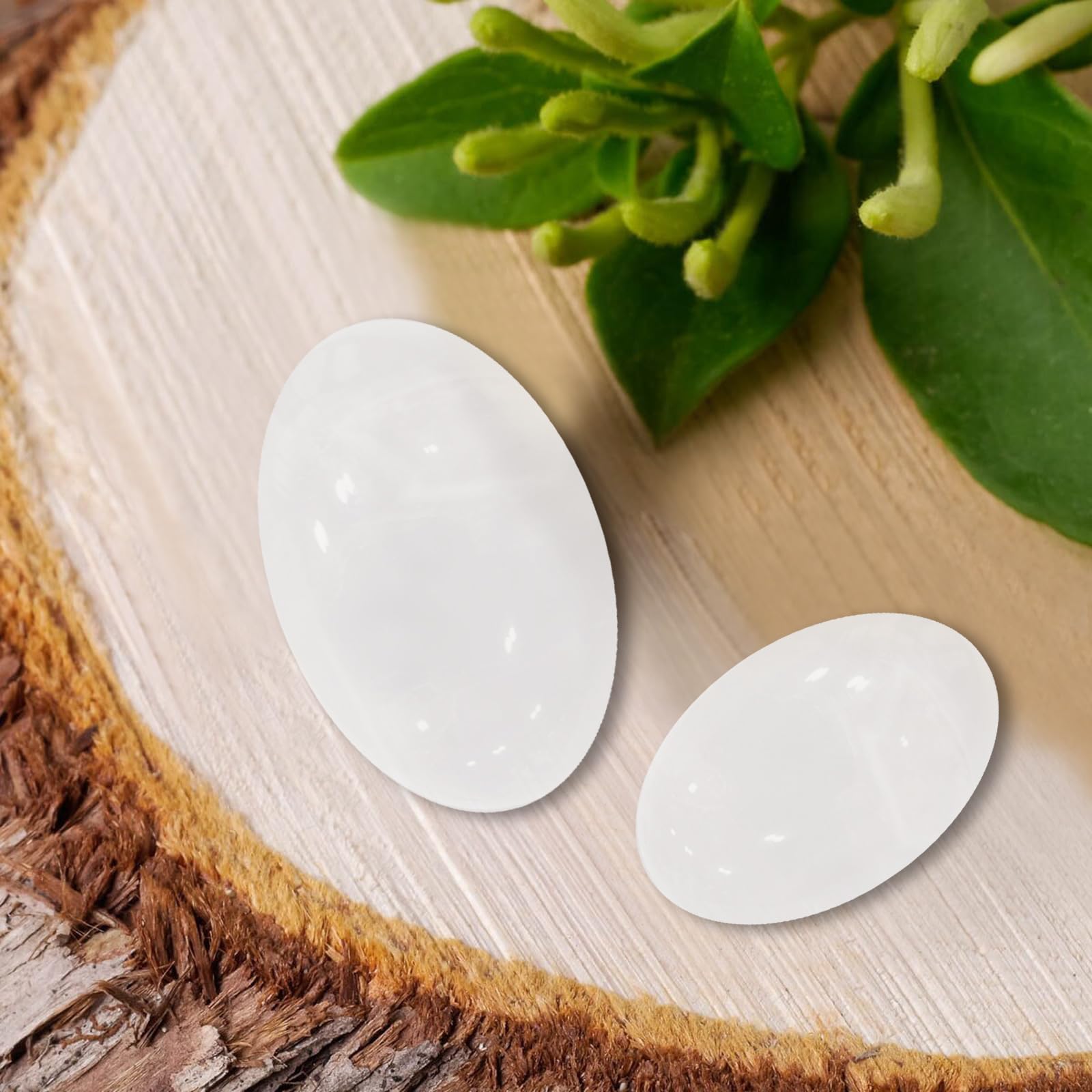 Piedra palma cristal blanco de MaziZhang para uso diario y relajacion