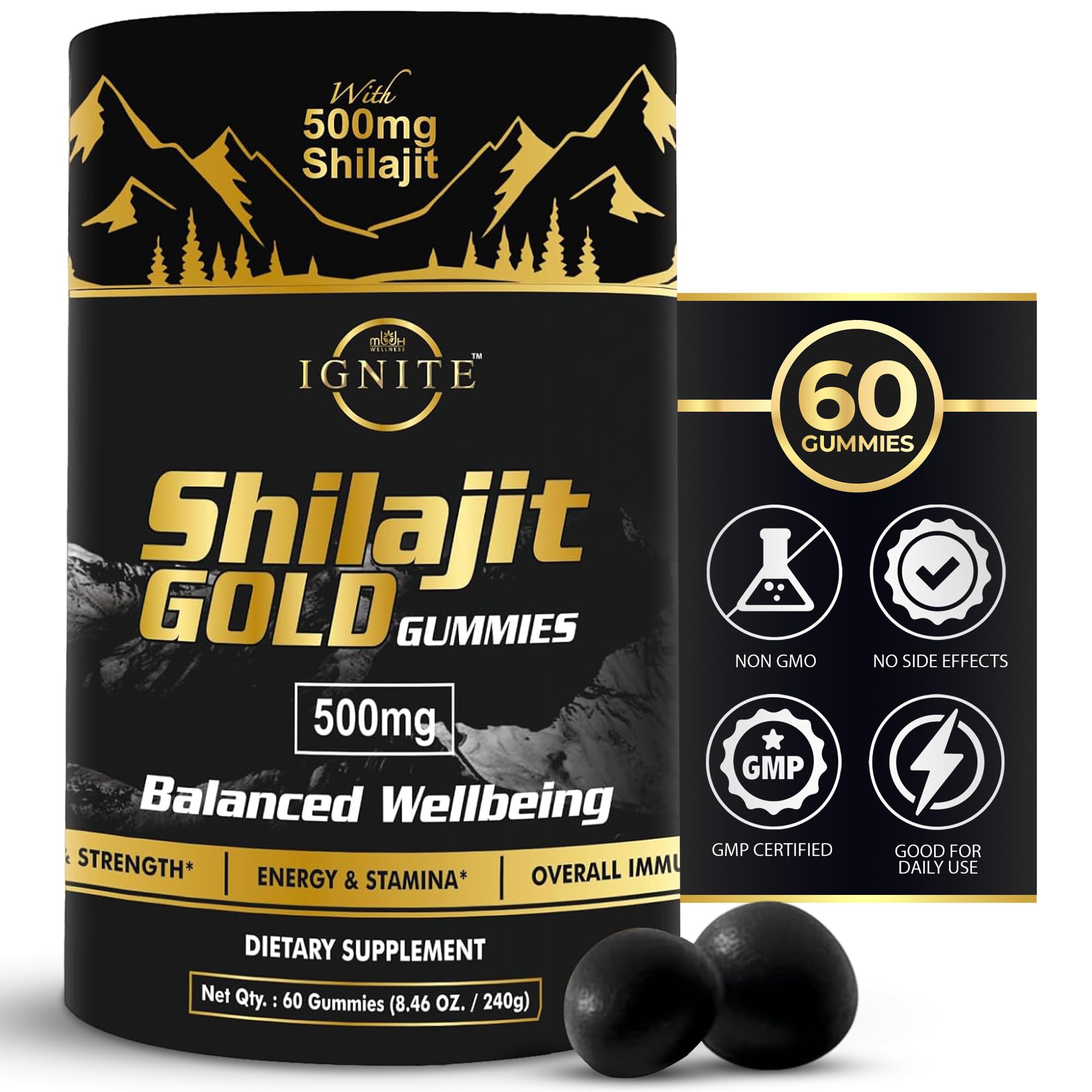 Gomitas Shilajit MBDH Wellness sabor tamarindo para vitalidad diaria.