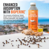 mbs biotechnology curcuma líquida con bio-perine, mejora la absorción de nutrientes.