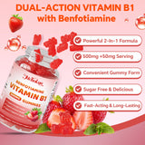 Mchokuu gominolas B1 con benfotiamina, opción vegana para estilo de vida activo.