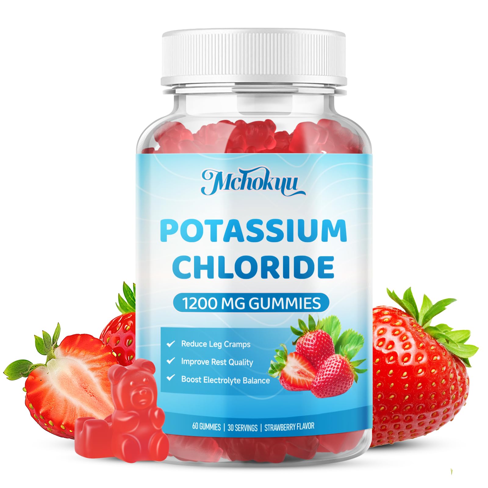 Mchokuu gominolas potasio 1200mg en bote para vitalidad diaria