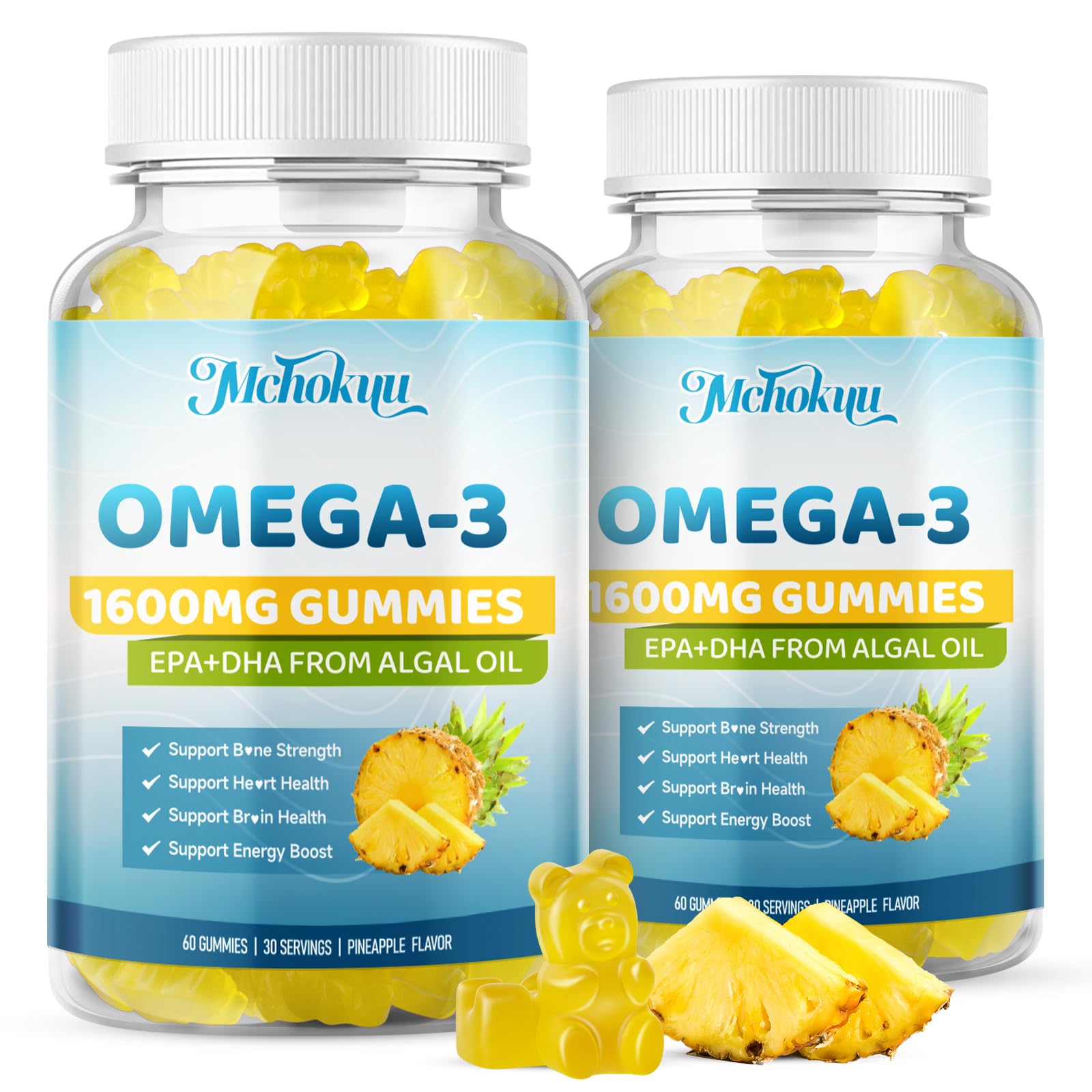 Gomitas Mchokuu Omega-3 para toda la familia, opción diaria sin pescado.