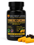 Me First Living cúrcuma 1000 mg cápsulas, botella visible para uso diario.