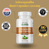 ME GUSTA HEALTH Ashwagandha cápsulas en botella de vidrio, uso diario cómodo.