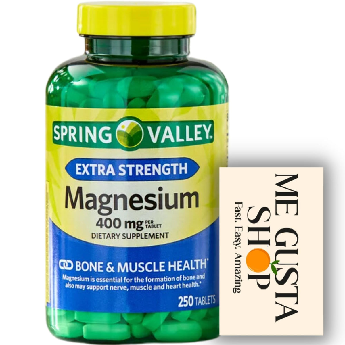ME GUSTA SHOP tabletas magnesio 400 mg, 250 cápsulas: apoyo a la rutina diaria