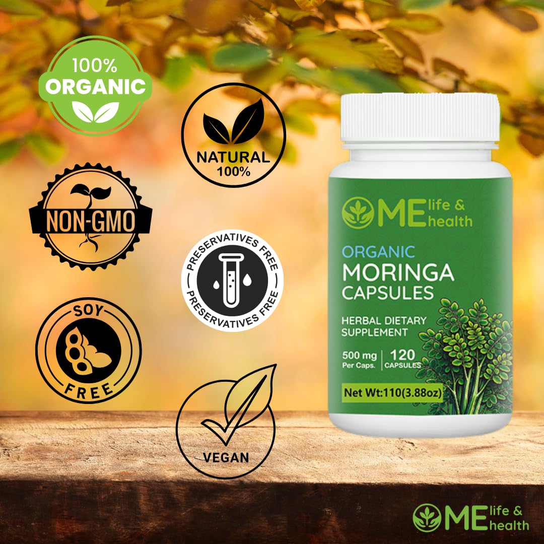 ME LIFE & HEALTH Moringa: polvo orgánico puro para batidos.