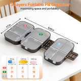 MEACOLIA caja portapíldoras viaje 9 compartimentos, ideal para viajes y salidas.