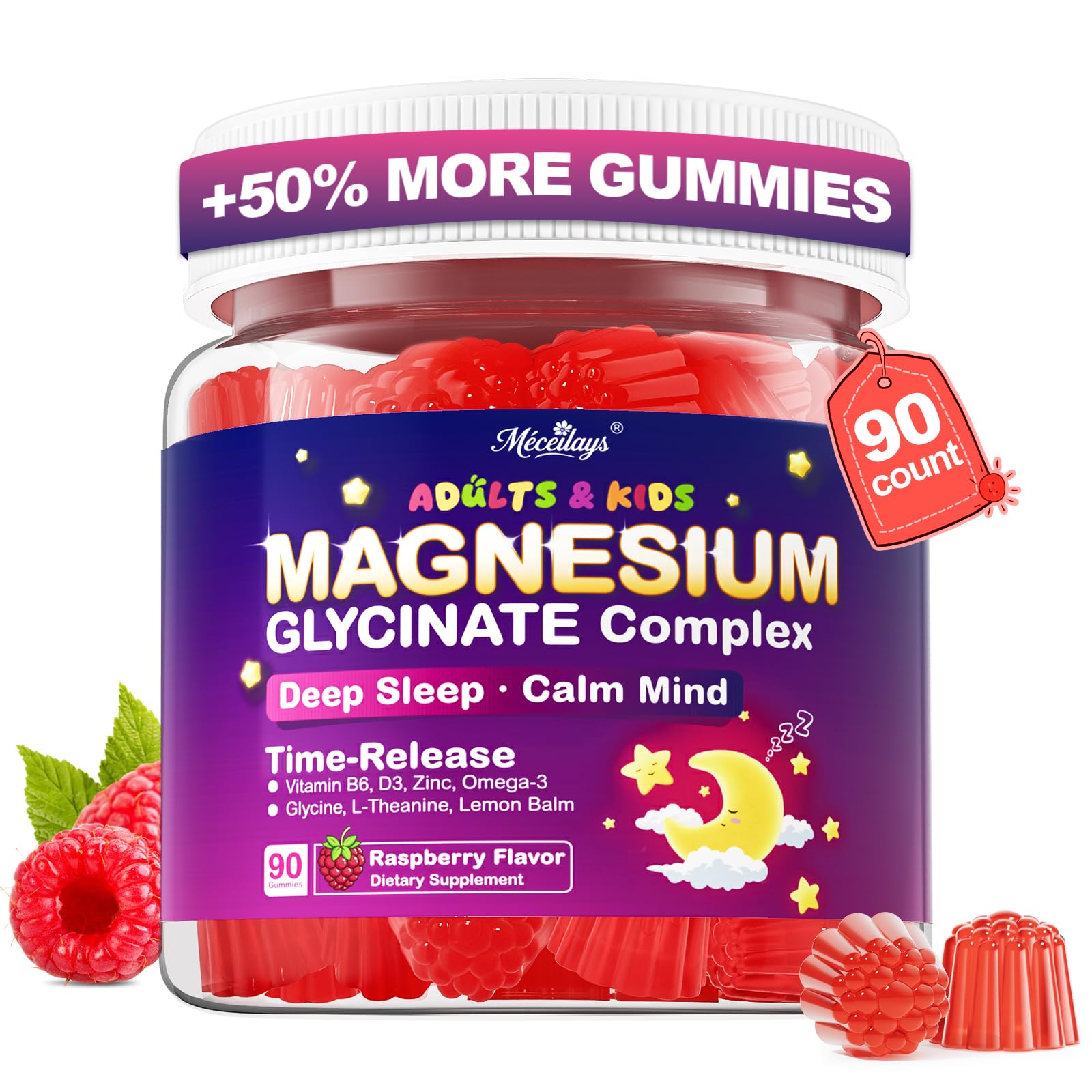 Meceilays gomitas magnesio, botella vertido: apoyo suave para la relajación nocturna