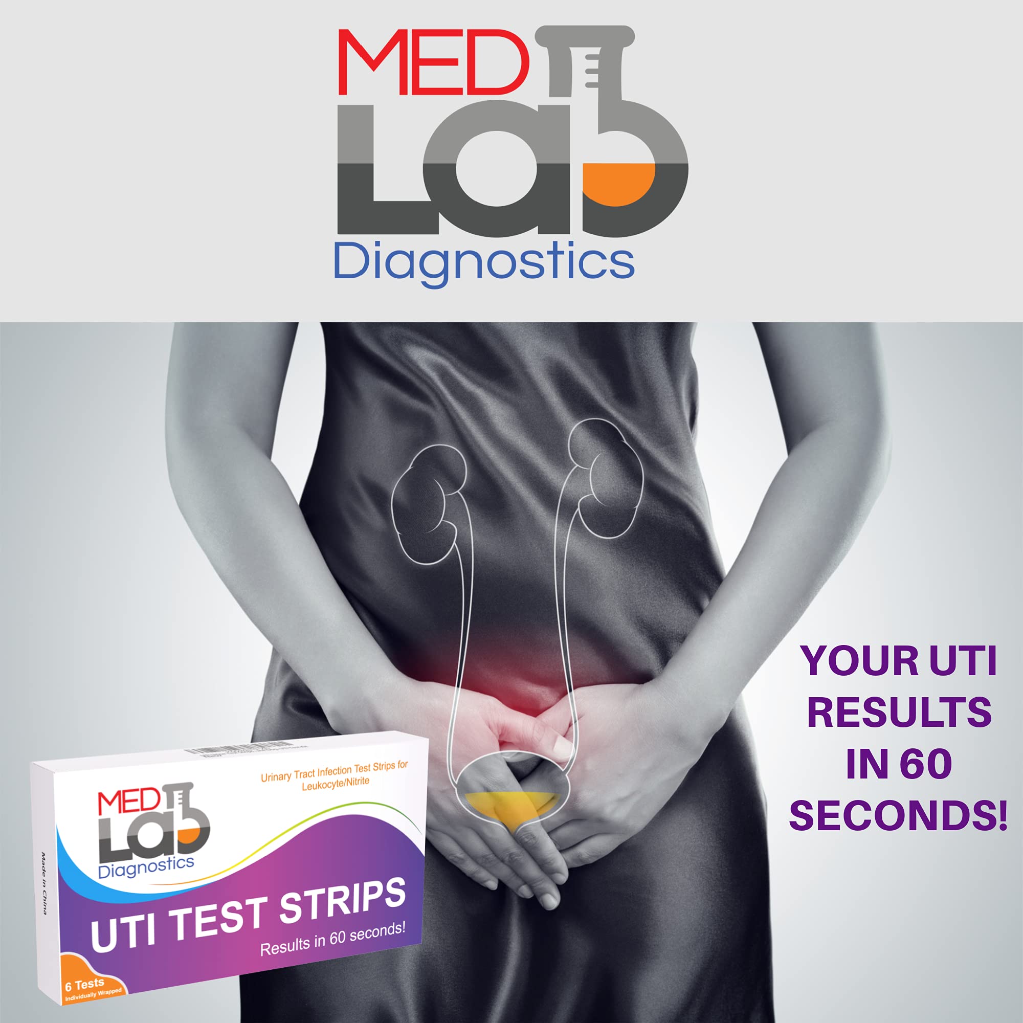Med Lab Diagnostics UTI: empaque individual para cada tira